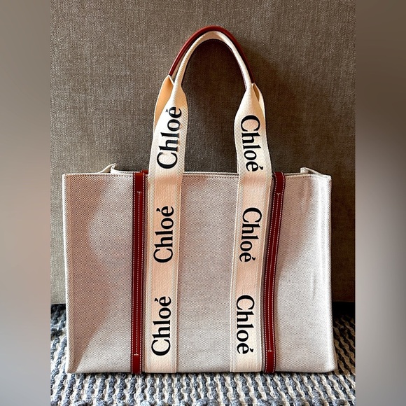 Chloe medium size woody canvas tote. Authenticity card and dust bag included. - Picture 1 of 6